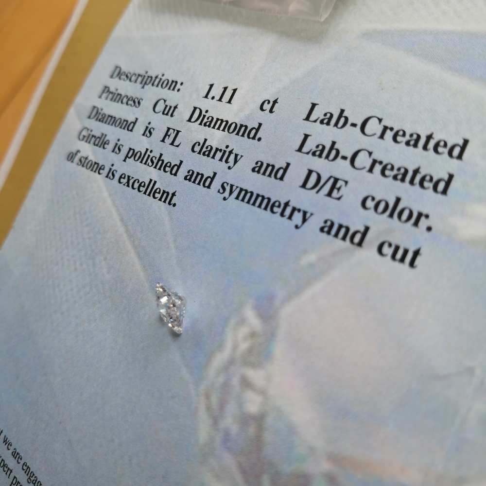 Loose Lab-Created Princess Cut Diamond - Picture 4 of 10